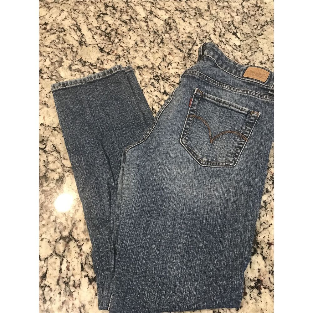 Levi's Mid Rise Skinny Jeans Women's 10M Blue Cotton Blend Dark Wash